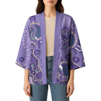 Australia Epilepsy Awareness Kimono Aboriginal Purple Ribbon with Seahorse - Aussie Hoodie