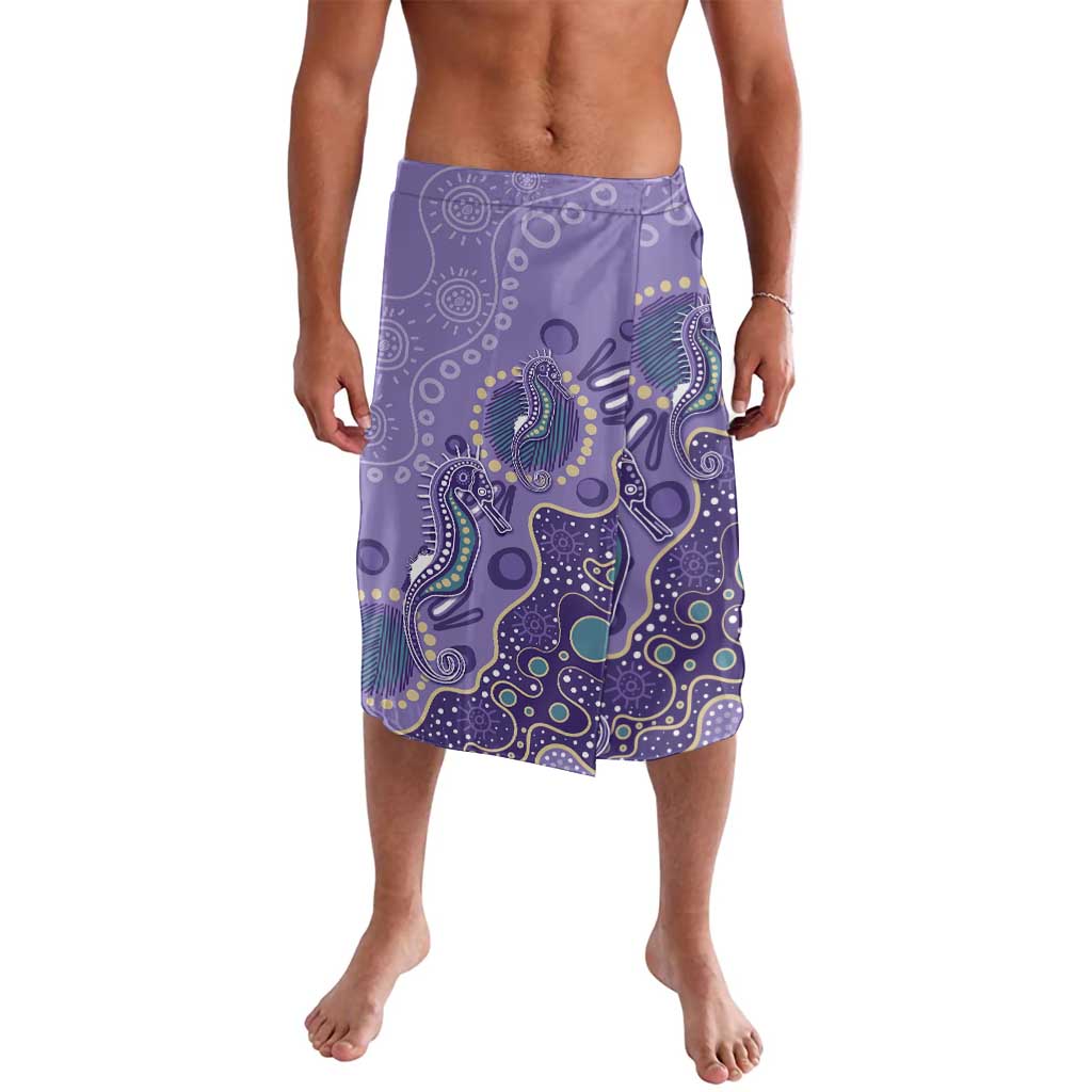 Australia Epilepsy Awareness Lavalava Aboriginal Purple Ribbon with Seahorse - Aussie Hoodie