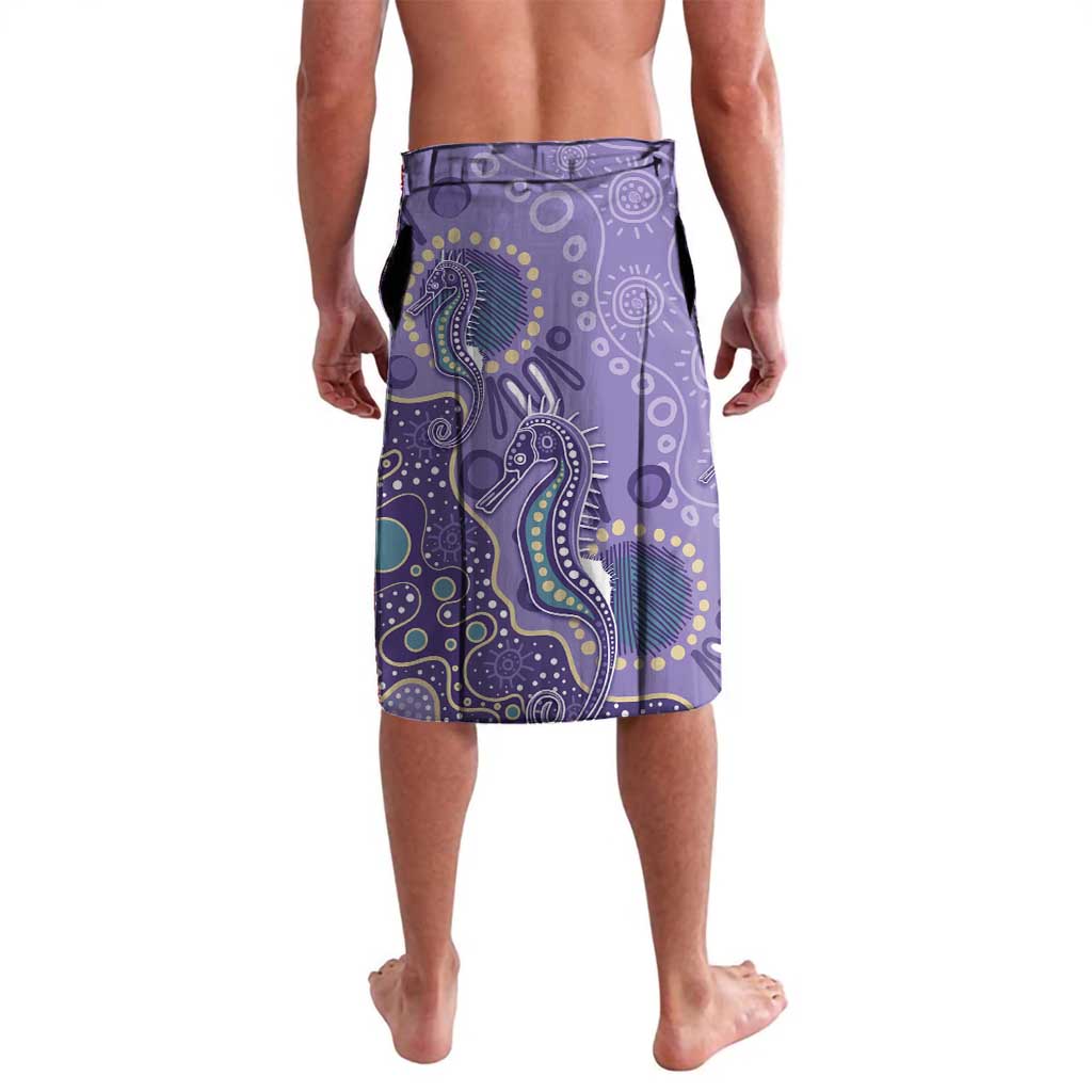 Australia Epilepsy Awareness Lavalava Aboriginal Purple Ribbon with Seahorse - Aussie Hoodie