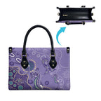 Australia Epilepsy Awareness Leather Bag Aboriginal Purple Ribbon with Seahorse - Aussie Hoodie