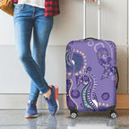 Australia Epilepsy Awareness Luggage Cover Aboriginal Purple Ribbon with Seahorse - Aussie Hoodie