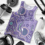Australia Epilepsy Awareness Men Tank Top Aboriginal Purple Ribbon with Seahorse - Aussie Hoodie