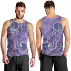 Australia Epilepsy Awareness Men Tank Top Aboriginal Purple Ribbon with Seahorse - Aussie Hoodie