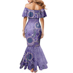 Australia Epilepsy Awareness Mermaid Dress Aboriginal Purple Ribbon with Seahorse - Aussie Hoodie