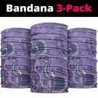 Australia Epilepsy Awareness Neck Gaiter Aboriginal Purple Ribbon with Seahorse - Aussie Hoodie