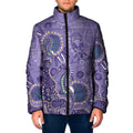 Australia Epilepsy Awareness Padded Jacket Aboriginal Purple Ribbon with Seahorse - Aussie Hoodie