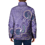 Australia Epilepsy Awareness Padded Jacket Aboriginal Purple Ribbon with Seahorse - Aussie Hoodie