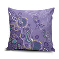 Australia Epilepsy Awareness Pillow Cover Aboriginal Purple Ribbon with Seahorse - Aussie Hoodie