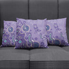 Australia Epilepsy Awareness Pillow Cover Aboriginal Purple Ribbon with Seahorse - Aussie Hoodie