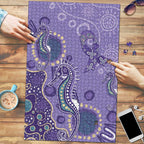 Australia Epilepsy Awareness Puzzle Aboriginal Purple Ribbon with Seahorse - Aussie Hoodie