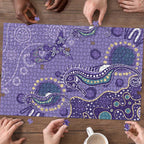 Australia Epilepsy Awareness Puzzle Aboriginal Purple Ribbon with Seahorse - Aussie Hoodie