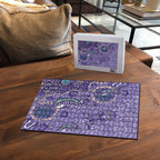 Australia Epilepsy Awareness Puzzle Aboriginal Purple Ribbon with Seahorse - Aussie Hoodie