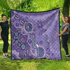 Australia Epilepsy Awareness Quilt Aboriginal Purple Ribbon with Seahorse - Aussie Hoodie