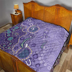 Australia Epilepsy Awareness Quilt Aboriginal Purple Ribbon with Seahorse - Aussie Hoodie