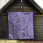 Australia Epilepsy Awareness Quilt Aboriginal Purple Ribbon with Seahorse - Aussie Hoodie