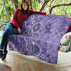 Australia Epilepsy Awareness Quilt Aboriginal Purple Ribbon with Seahorse - Aussie Hoodie
