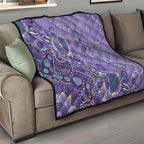 Australia Epilepsy Awareness Quilt Aboriginal Purple Ribbon with Seahorse - Aussie Hoodie