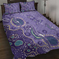 Australia Epilepsy Awareness Quilt Bed Set Aboriginal Purple Ribbon with Seahorse - Aussie Hoodie