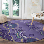 Australia Epilepsy Awareness Round Carpet Aboriginal Purple Ribbon with Seahorse - Aussie Hoodie