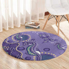 Australia Epilepsy Awareness Round Carpet Aboriginal Purple Ribbon with Seahorse - Aussie Hoodie