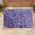 Australia Epilepsy Awareness Rubber Doormat Aboriginal Purple Ribbon with Seahorse - Aussie Hoodie