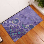 Australia Epilepsy Awareness Rubber Doormat Aboriginal Purple Ribbon with Seahorse - Aussie Hoodie