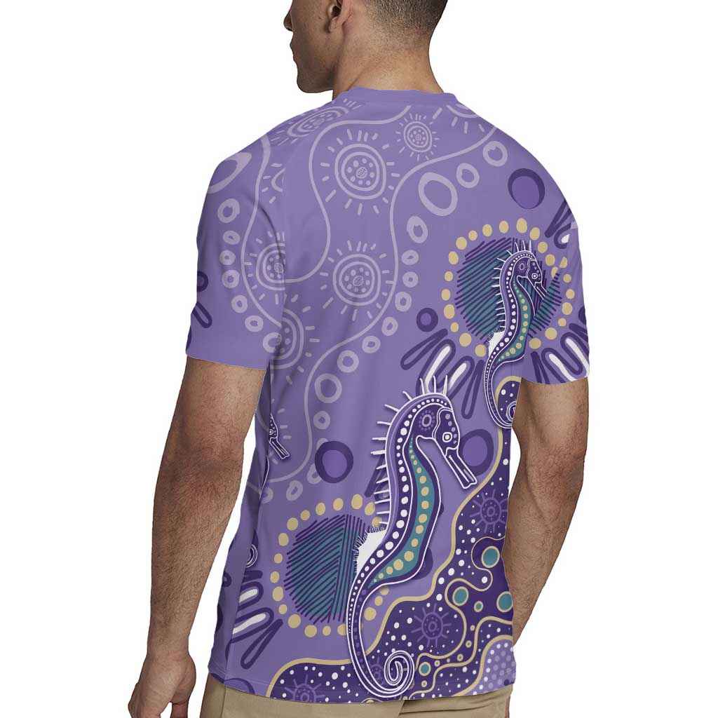 Australia Epilepsy Awareness Rugby Jersey Aboriginal Purple Ribbon with Seahorse - Aussie Hoodie