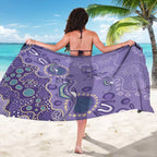 Australia Epilepsy Awareness Sarong Aboriginal Purple Ribbon with Seahorse - Aussie Hoodie