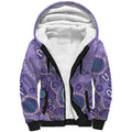 Australia Epilepsy Awareness Sherpa Hoodie Aboriginal Purple Ribbon with Seahorse - Aussie Hoodie