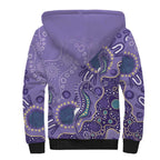 Australia Epilepsy Awareness Sherpa Hoodie Aboriginal Purple Ribbon with Seahorse - Aussie Hoodie
