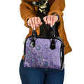 Australia Epilepsy Awareness Shoulder Handbag Aboriginal Purple Ribbon with Seahorse - Aussie Hoodie