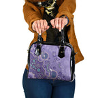 Australia Epilepsy Awareness Shoulder Handbag Aboriginal Purple Ribbon with Seahorse - Aussie Hoodie