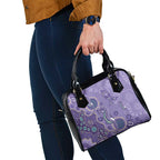 Australia Epilepsy Awareness Shoulder Handbag Aboriginal Purple Ribbon with Seahorse - Aussie Hoodie