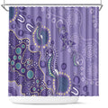 Australia Epilepsy Awareness Shower Curtain Aboriginal Purple Ribbon with Seahorse - Aussie Hoodie