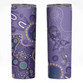 Australia Epilepsy Awareness Skinny Tumbler Aboriginal Purple Ribbon with Seahorse - Aussie Hoodie