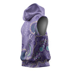 Australia Epilepsy Awareness Sleeveless Hoodie Aboriginal Purple Ribbon with Seahorse - Aussie Hoodie