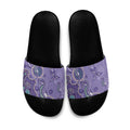 Australia Epilepsy Awareness Slide Sandals Aboriginal Purple Ribbon with Seahorse - Aussie Hoodie