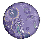 Australia Epilepsy Awareness Spare Tire Cover Aboriginal Purple Ribbon with Seahorse - Aussie Hoodie