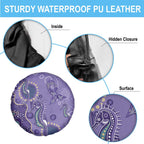 Australia Epilepsy Awareness Spare Tire Cover Aboriginal Purple Ribbon with Seahorse - Aussie Hoodie