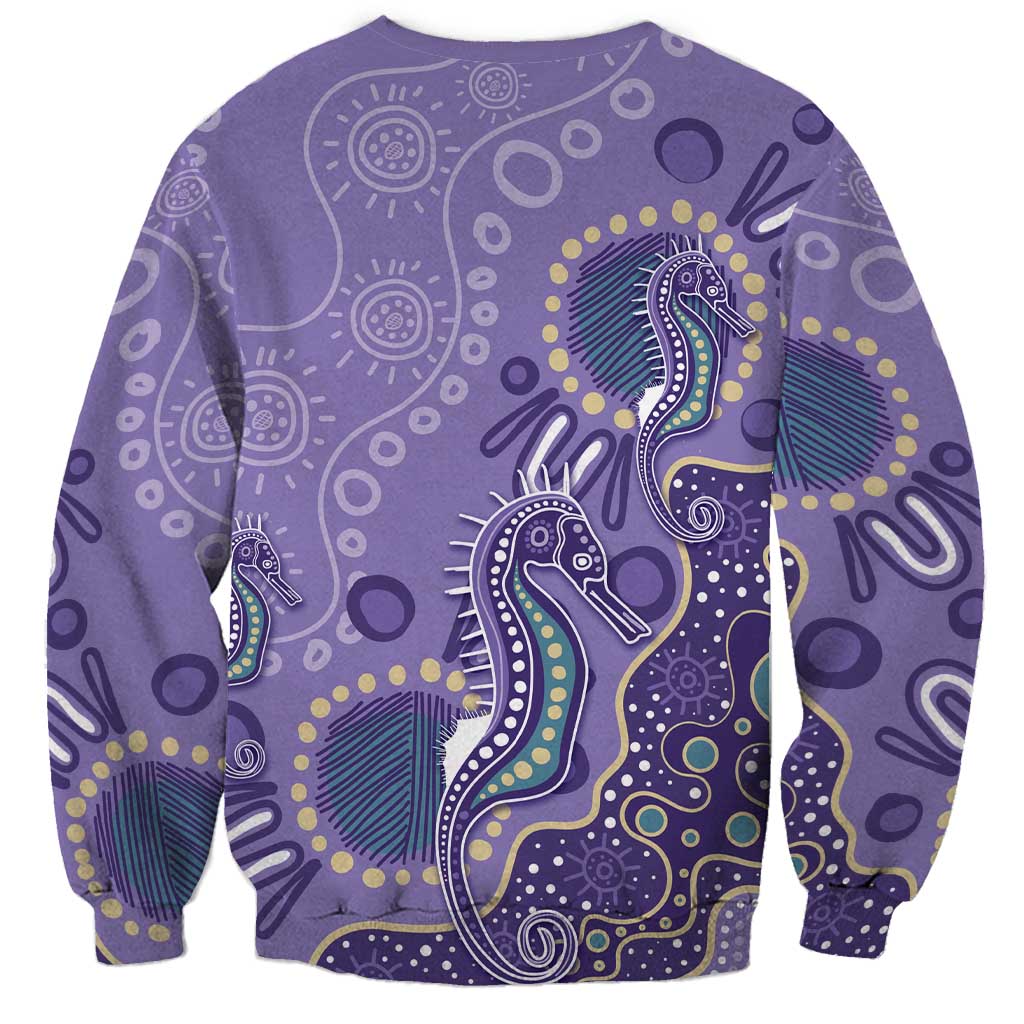 Australia Epilepsy Awareness Sweatshirt Aboriginal Purple Ribbon with Seahorse - Aussie Hoodie