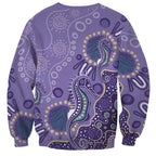 Australia Epilepsy Awareness Sweatshirt Aboriginal Purple Ribbon with Seahorse - Aussie Hoodie