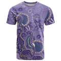 Australia Epilepsy Awareness T Shirt Aboriginal Purple Ribbon with Seahorse - Aussie Hoodie