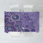 Australia Epilepsy Awareness Tablecloth Aboriginal Purple Ribbon with Seahorse - Aussie Hoodie