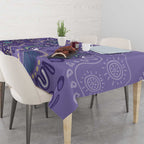 Australia Epilepsy Awareness Tablecloth Aboriginal Purple Ribbon with Seahorse - Aussie Hoodie
