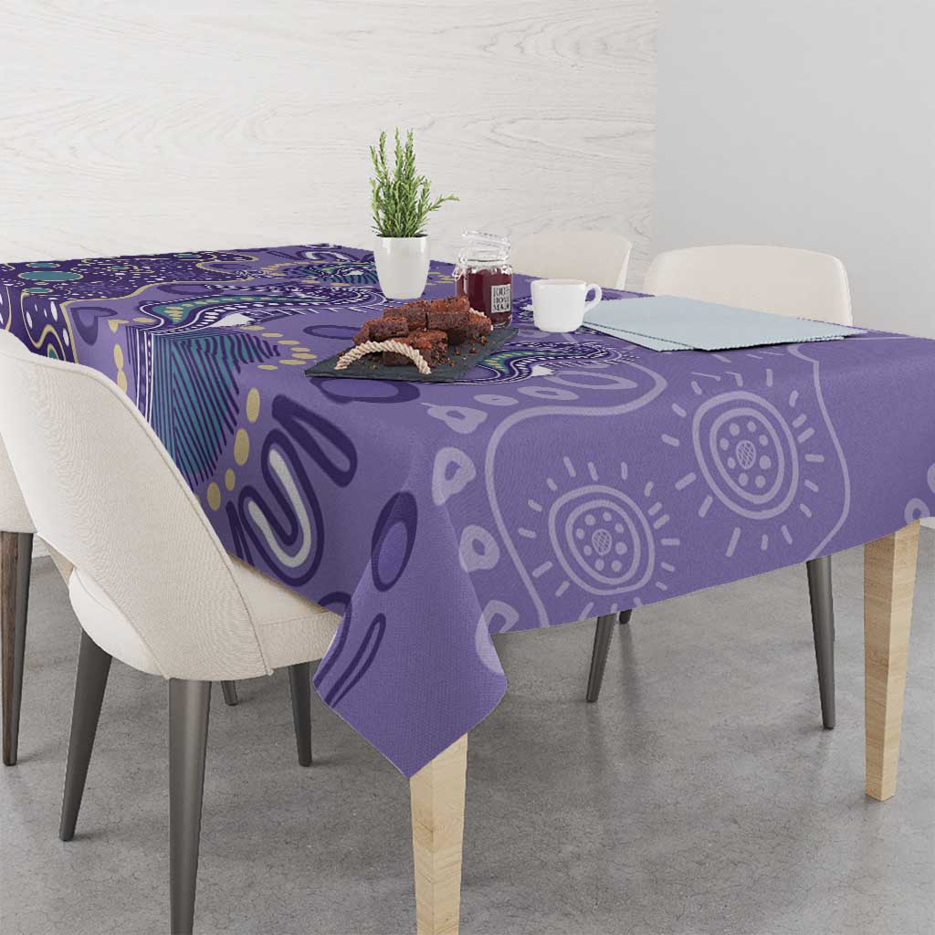 Australia Epilepsy Awareness Tablecloth Aboriginal Purple Ribbon with Seahorse - Aussie Hoodie