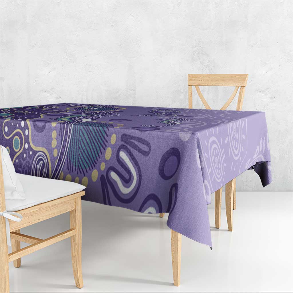Australia Epilepsy Awareness Tablecloth Aboriginal Purple Ribbon with Seahorse - Aussie Hoodie