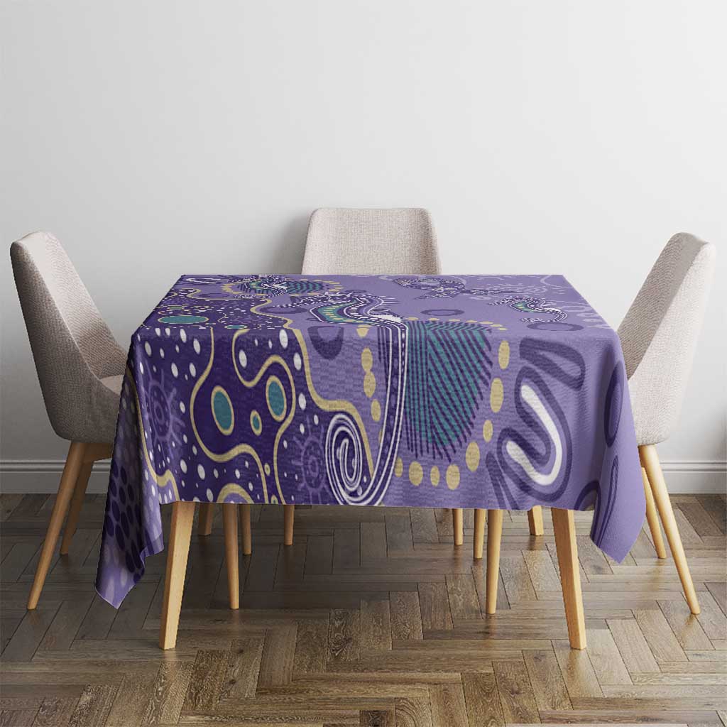 Australia Epilepsy Awareness Tablecloth Aboriginal Purple Ribbon with Seahorse - Aussie Hoodie