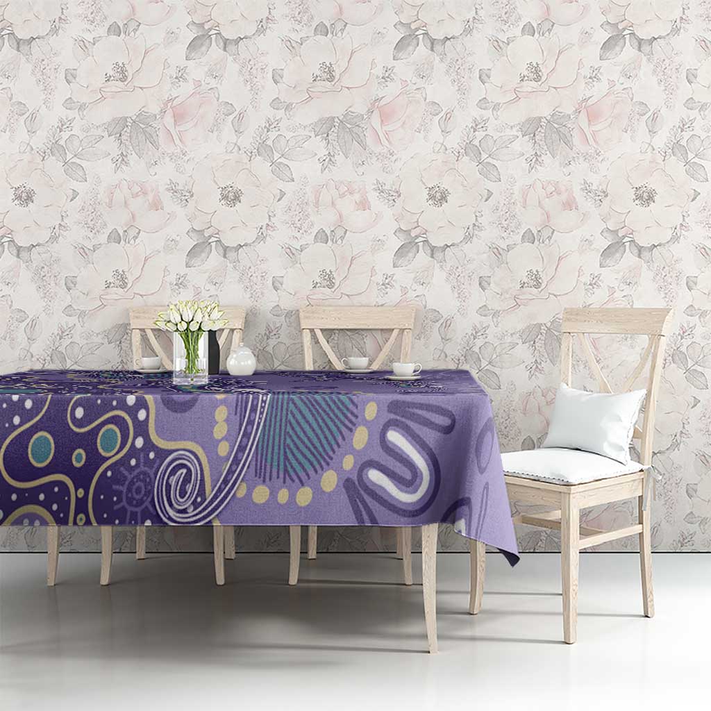 Australia Epilepsy Awareness Tablecloth Aboriginal Purple Ribbon with Seahorse - Aussie Hoodie