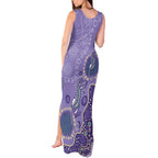 Australia Epilepsy Awareness Tank Maxi Dress Aboriginal Purple Ribbon with Seahorse - Aussie Hoodie