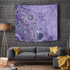 Australia Epilepsy Awareness Tapestry Aboriginal Purple Ribbon with Seahorse - Aussie Hoodie